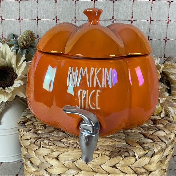 Rae Dunn Pumpkin Spice Drink Dispenser Iridescent Glossy Orange New Original Box - Picture 1 of 9